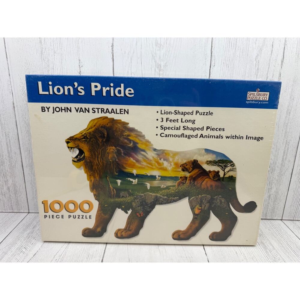 Spilsbury Puzzle Co. Lion's Pride Lion-Shaped 3 Feet 1000 Piece New Sealed
